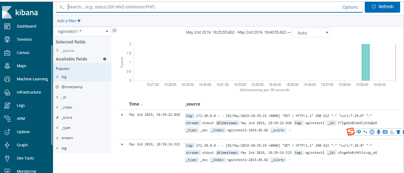 kubernetes EFK日志管理系统