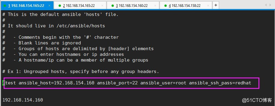 ansible know the host list file