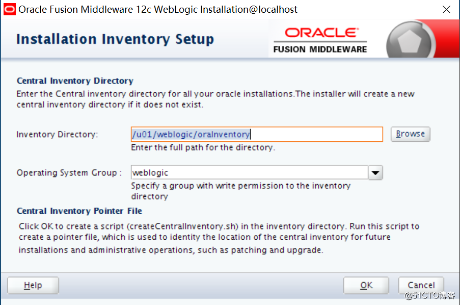 On linux weblogic 12c version of the installation