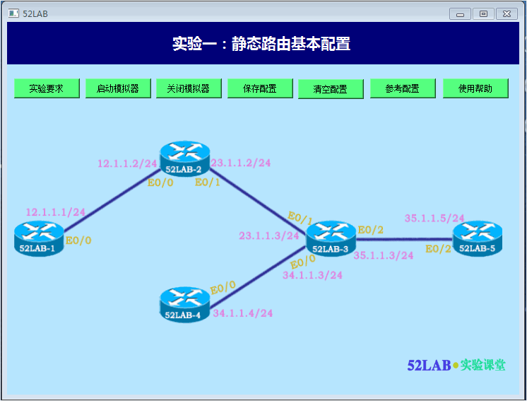 Cisco CCNP experiment experimental study of a software: Basic Static Route Configuration