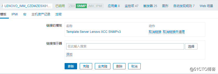 ZABBIX SNMP V3 Lenovo server hardware status monitoring