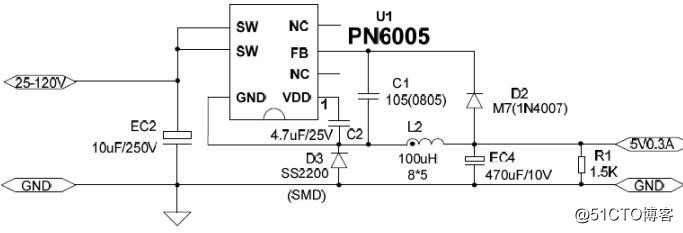 PN6005电动车控制器芯片DC-DC降压芯片