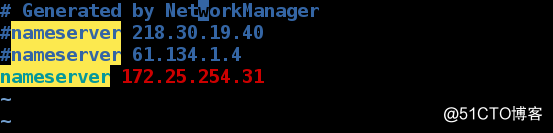 The primary DNS configuration from the synchronization linux