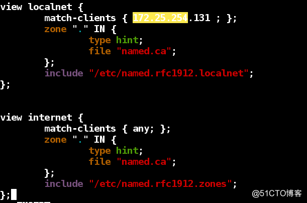 The primary DNS configuration from the synchronization linux