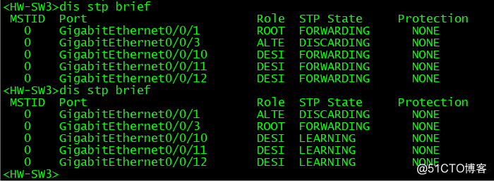 ルーティングおよびスイッチングは八日目の学習：SW1は、すべてのVLANの主なルートとなってSW2は、すべてのVLANのルートになります