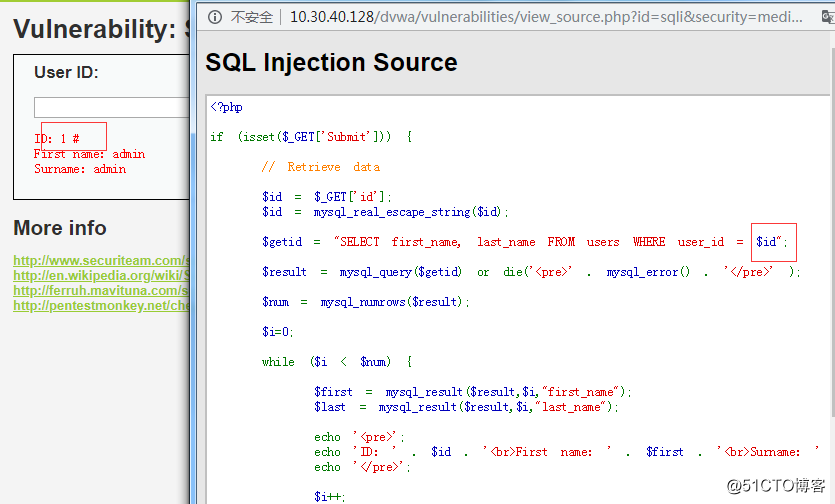 DVWA pro-test SQL injection vulnerability