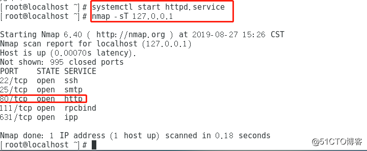 Linux Centos7 nmap network scanning and the inode