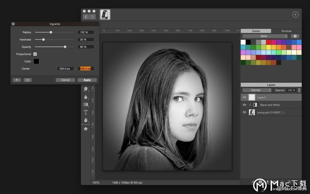 Artstudio Pro for Mac (painting and photo editing software) which functions.