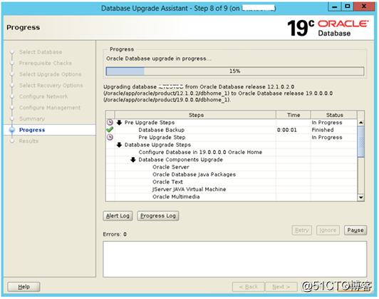 Oracle update to 19c using DBUA
