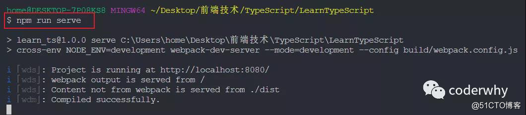 TypeScript (b) the use Webpack built environment