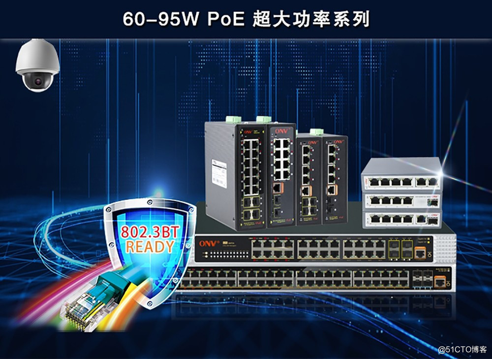 光网视大功率交换机-- 60W-95W PoE 标准