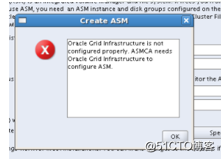 解决创建磁盘组，出现Oracle Grid Infrastructure is not config