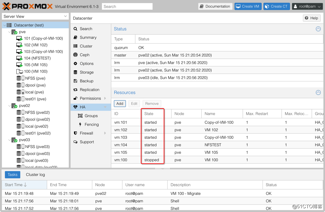 Proxmox VE 6.1 of --Cluster from zero to proficient and configuration and management of HA