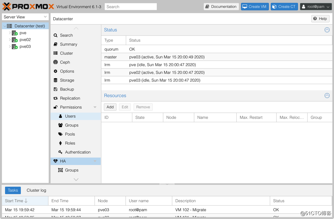 Proxmox VE 6.1 of --Cluster from zero to proficient and configuration and management of HA