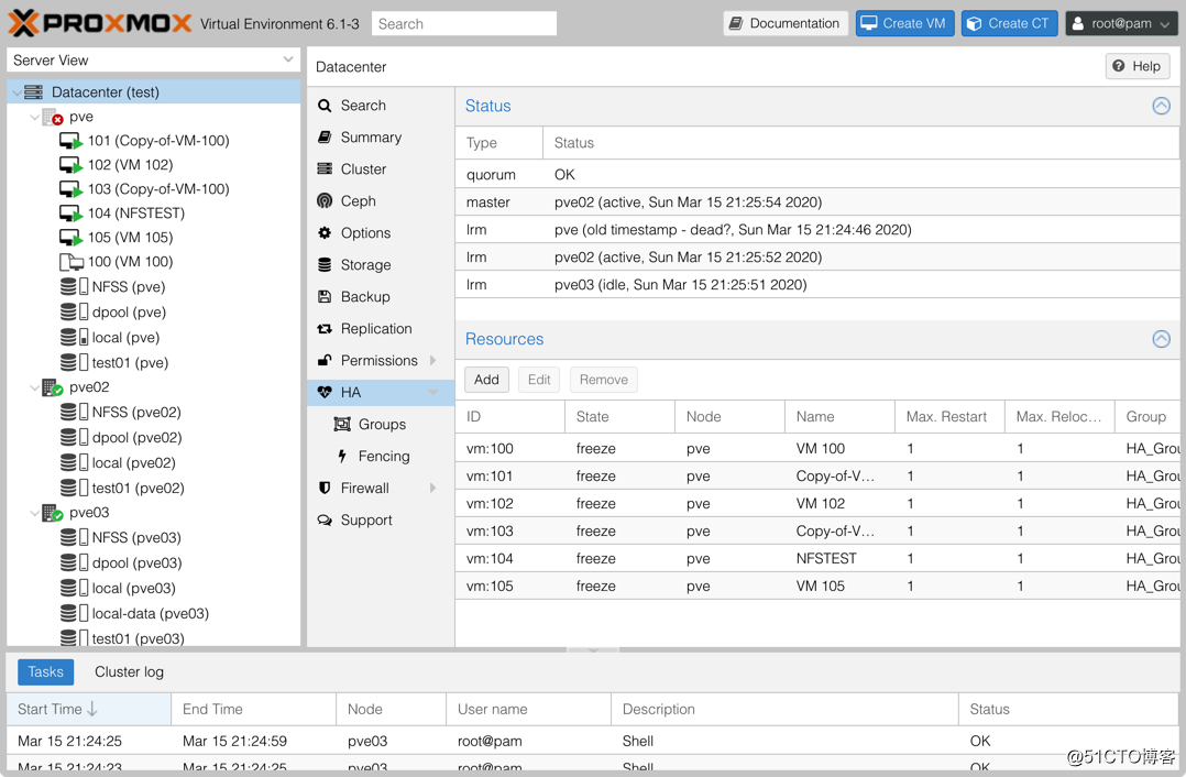 Proxmox VE 6.1 of --Cluster from zero to proficient and configuration and management of HA