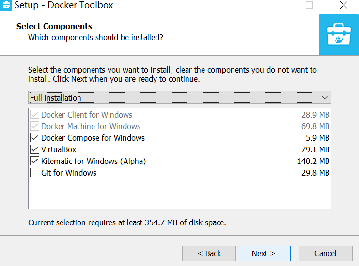 win10通过Docker Toolbox安装docker及配置文件共享挂载本地磁盘目录