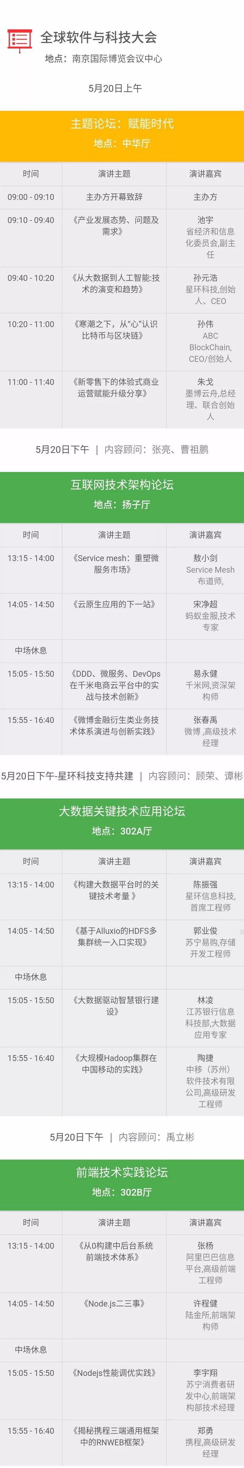 全球技术周***议程出炉，这也许是你见过的一份最长的大咖分享清单了！