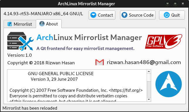Arch Linux Mirrorlist Manager