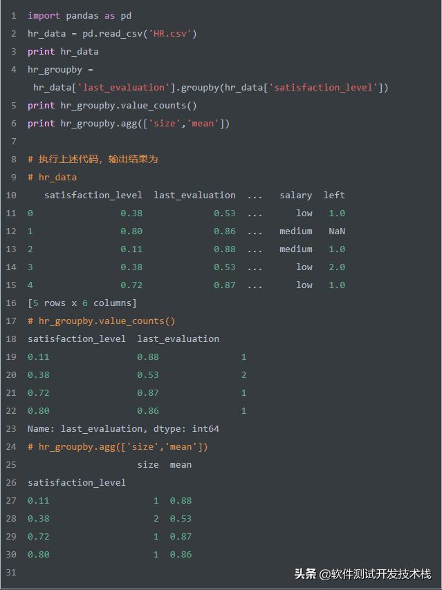 Python Pandas模块数据统计与分析常用方法